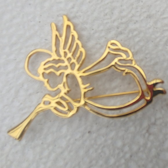 Jewelry - Angel With Horn Women's Brooch